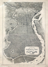 1870 Panormaic Map of Philadelphia Pa
