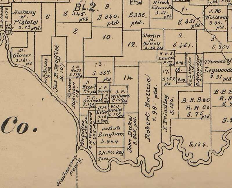 1879 Farm Line Map of Bowie County Texas