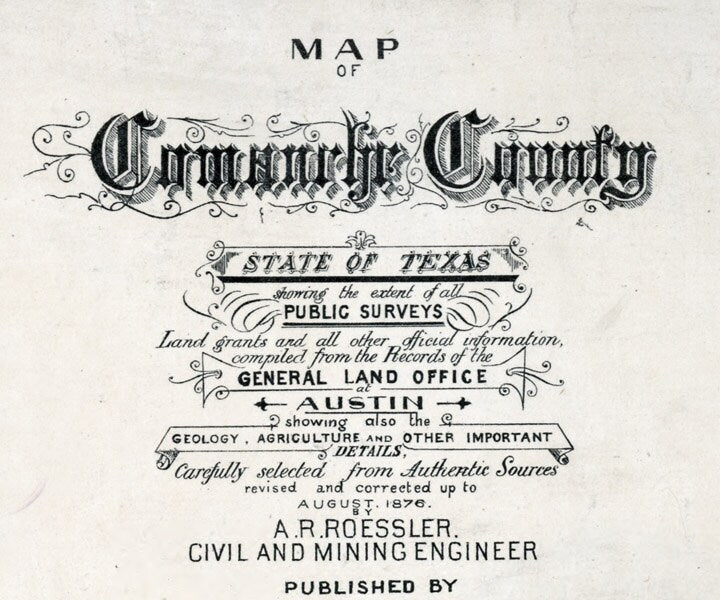 1876 Map of Comanche County Texas