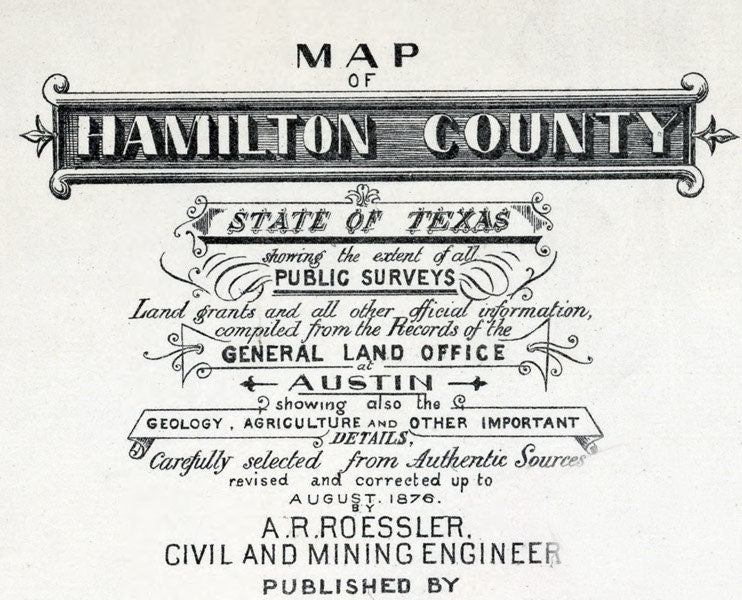 1876 Map of Hamilton County Texas