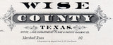 1870 Map of Wise County Texas
