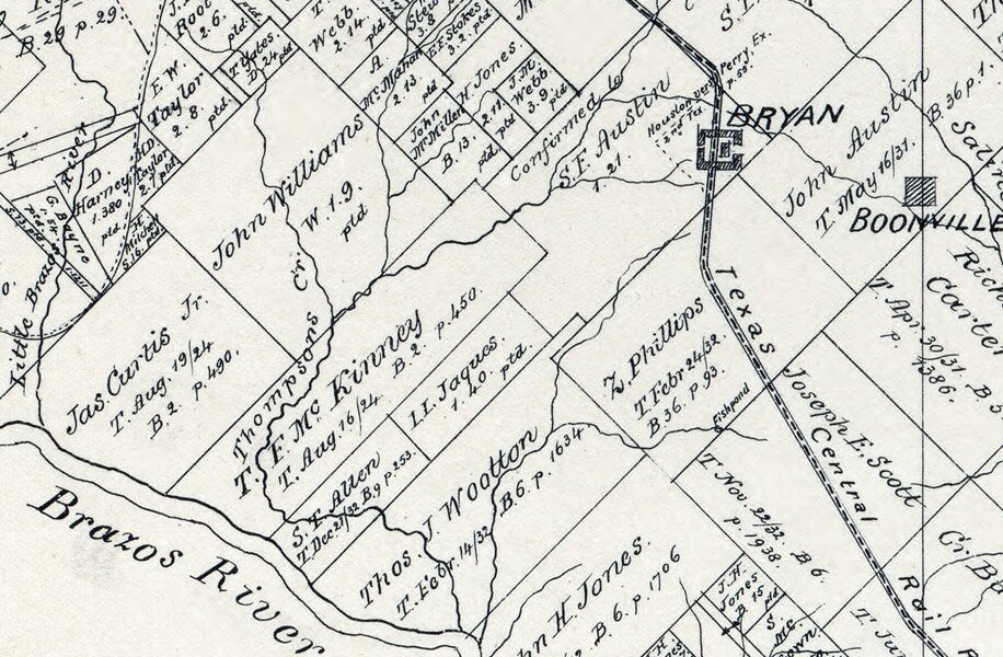 1879 Map of Brazos County Texas