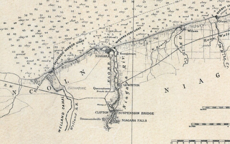 1877 Nautical Map of Lake Ontario