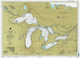 1997 Nautical Map of The Great Lakes