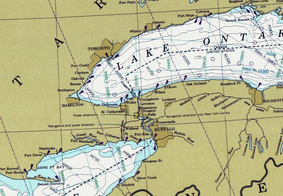 1997 Nautical Map of The Great Lakes