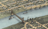 1870 Panoramic Map of Wheeling West Virginia