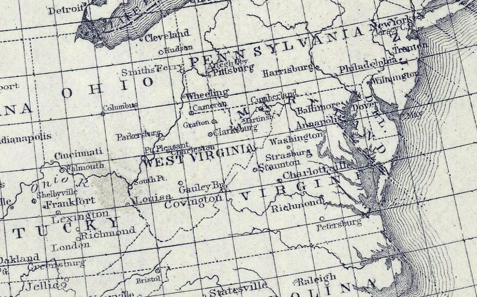 1866 Map of the United States