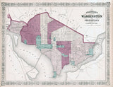 1869 Map of Washington DC and Georgetown