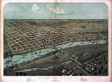 1867 Panoramic Map of East Saginaw Michigan