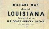 1863 Military Map of Louisiana and New Orleans