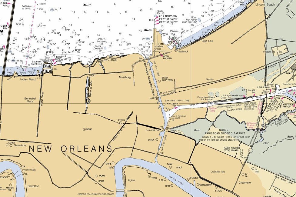 2012 Map of Lake Pontchartrain and Maurepas New Orleans