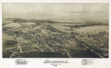 1894 Aerial Map of Sellersville Bucks County Pennsylvania