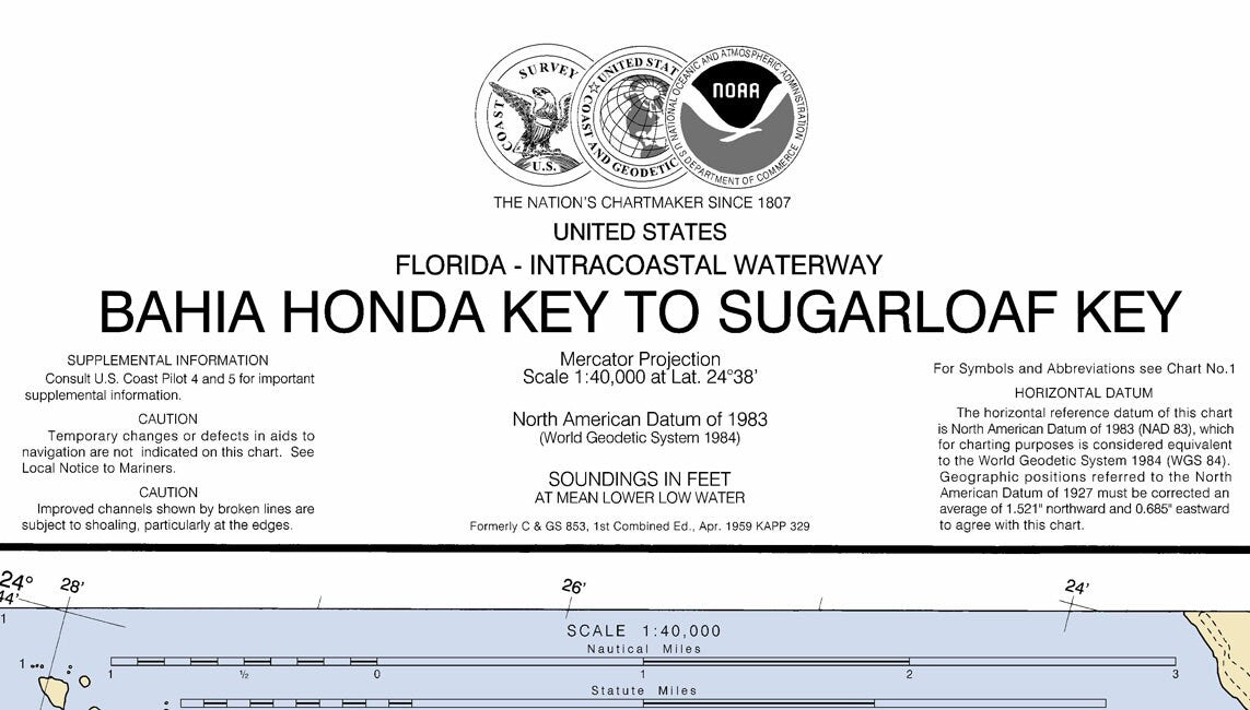 2012 Nautical Map of Bahia Honda Key to Sugarloaf Key Florida