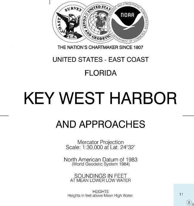 2013 Nautical Map of Key West Harbor Florida