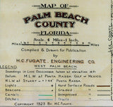 1923 Map of Palm Beach County Florida Lake Okeechobee