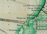 1923 Map of Palm Beach County Florida Lake Okeechobee