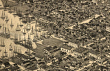 1884 Panoramic Map of Key West Florida Monroe County
