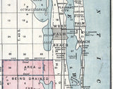 1907 Map of West Palm Beach Lake Worth and Palm Beach Florida