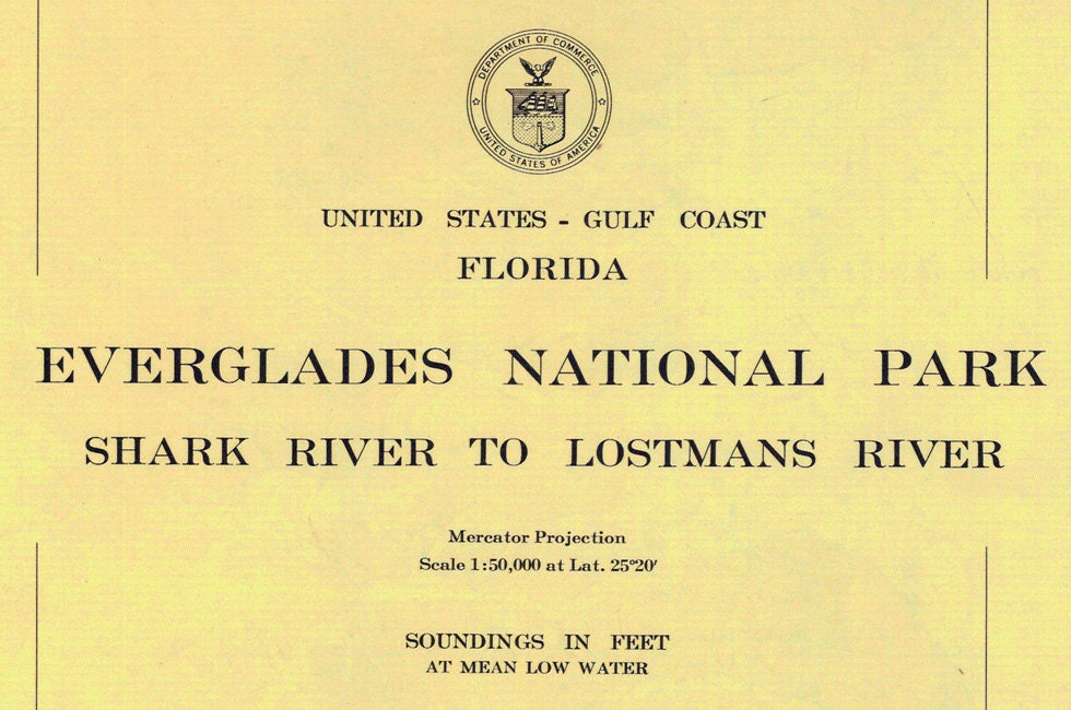 1953 Map of Everglades National Park Florida