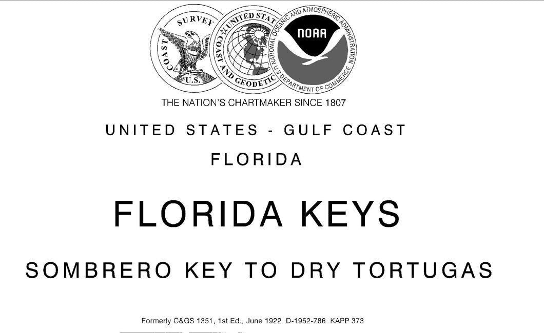 2013 Nautical Map of Sombrero Key to Dry Tortugas Florida