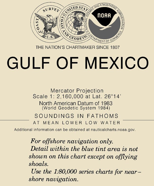 2013 Nautical Map of the Gulf of Mexico