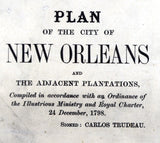 1875 Map of New Orleans Louisiana and Plantations