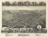 1900 Panoramic Map of Somerset Pennsylvania