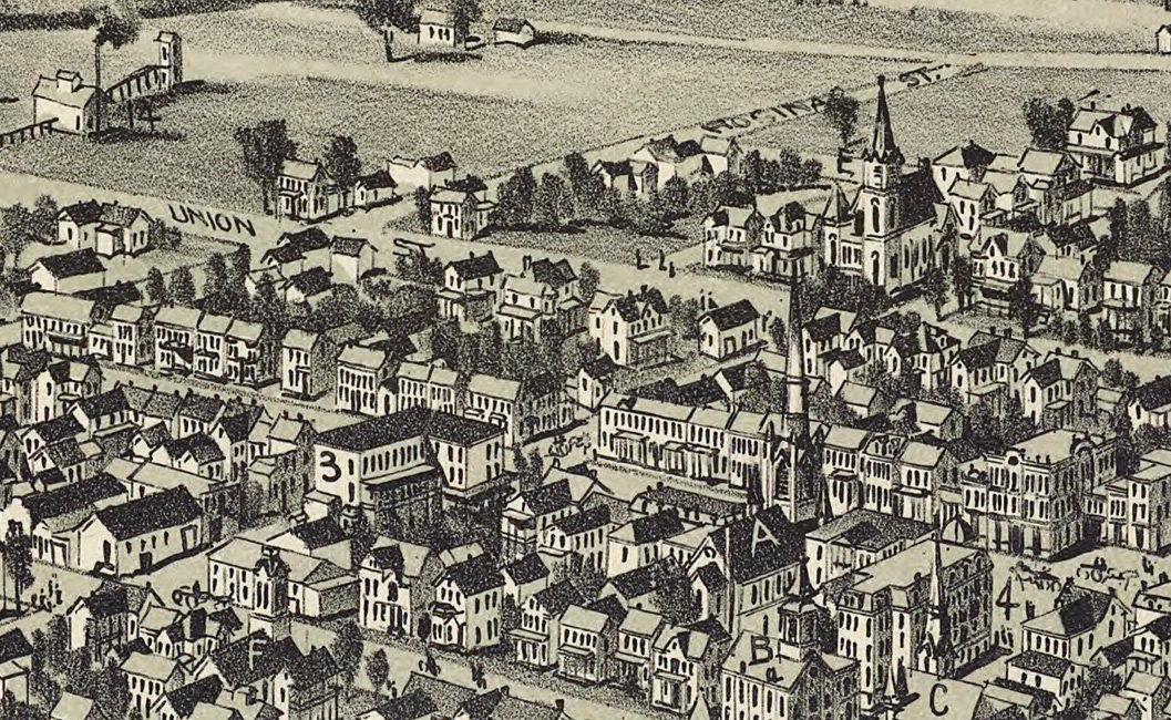 1900 Panoramic Map of Somerset Pennsylvania