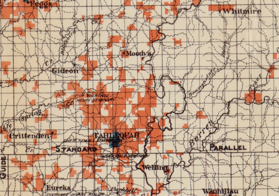 1903 Map of the Cherokee Nation Oklahoma