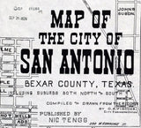 1924 Map of San Antonio Bexar County Texas