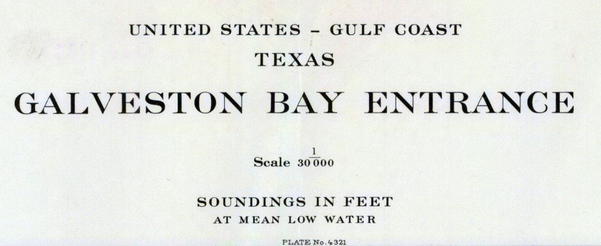 1936 Nautical Map of Galveston Bay Texas