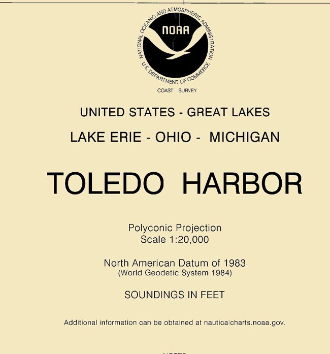 2005 Nautical Map of Toledo Harbor Lake Erie Ohio