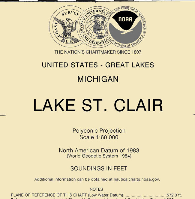 2011 Nautical Map of Lake Saint Clair