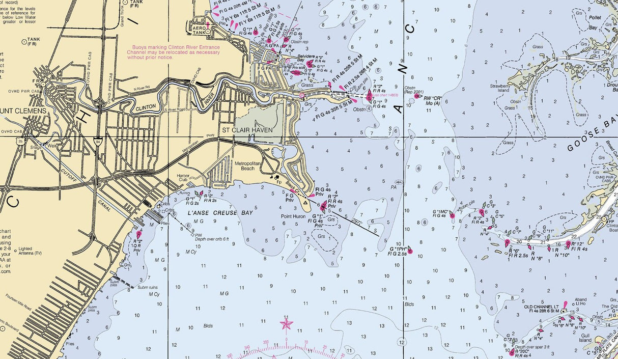 2011 Nautical Map of Lake Saint Clair