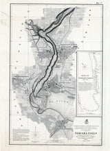 1875 Nautical Chart Map of Niagara Falls New York USA Canada