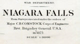 1875 Nautical Chart Map of Niagara Falls New York USA Canada