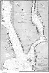 1887 Nautical Chart Map of the Hudson and East Rivers Long Island New York