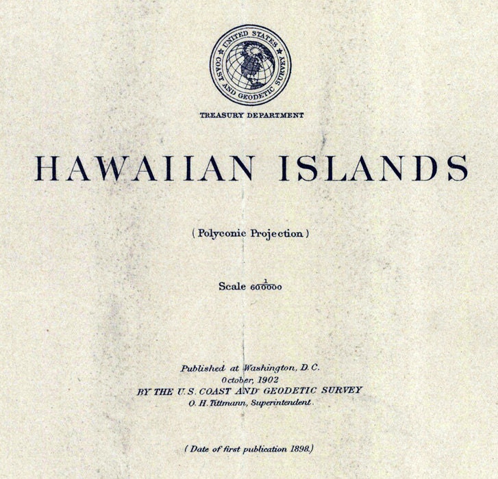 1902 Nautical Map of the Hawaiian Islands
