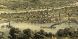 1871 Panoramic Map of Pittsburgh Pennsylvania