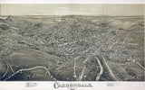 1890 Panoramic Map of Carbondale Pennsylvania