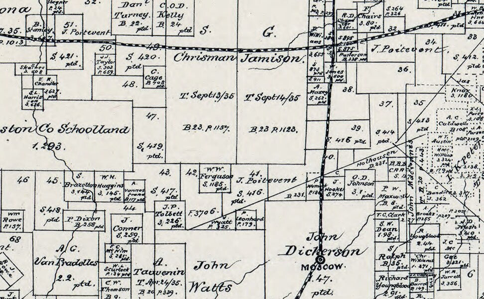 1879 Farm Line Map of Polk County Texas