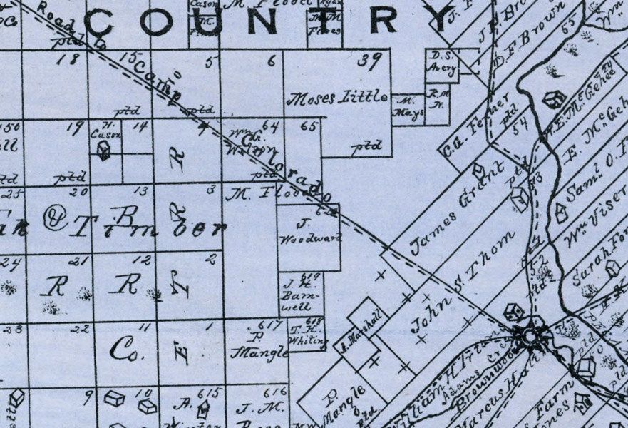 1876 Map of Brown County Texas