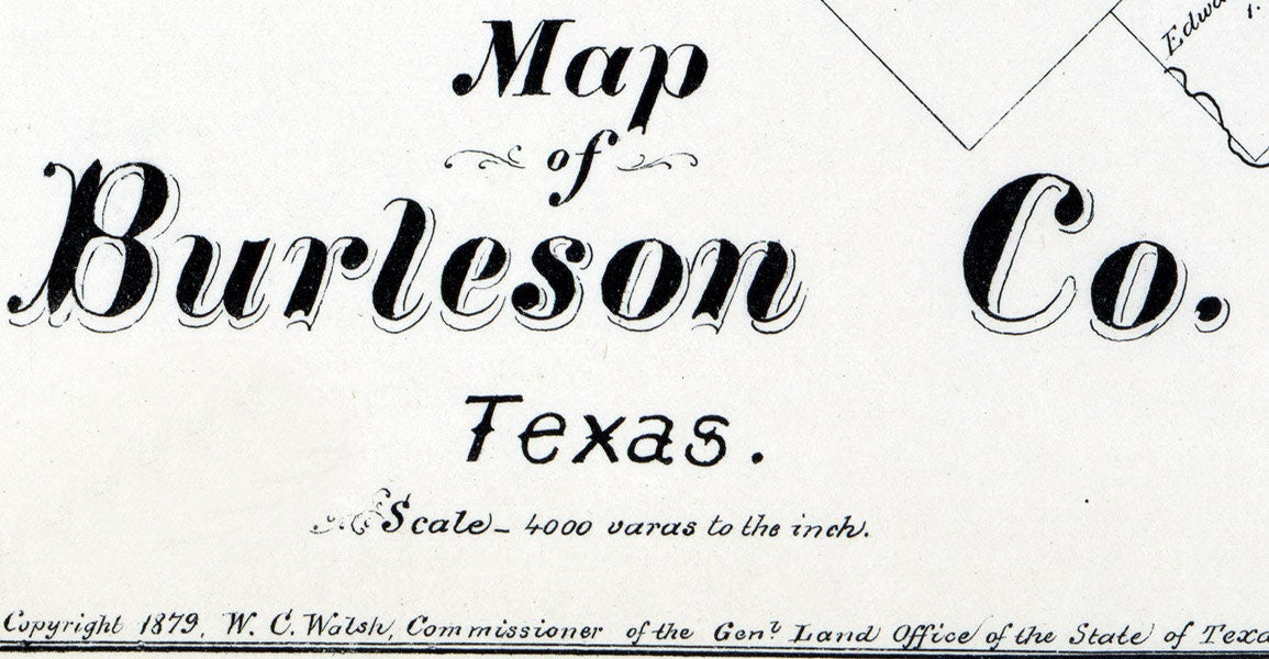 1879 Map of Burleson County Texas