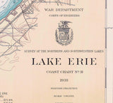 1938 Nautical Map of Lake Erie Buffalo and Niagara Falls