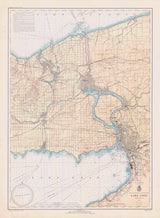 1938 Nautical Map of Lake Erie Buffalo and Niagara Falls