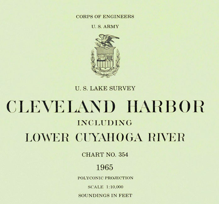 1965 Nautical Map of Cleveland Harbor