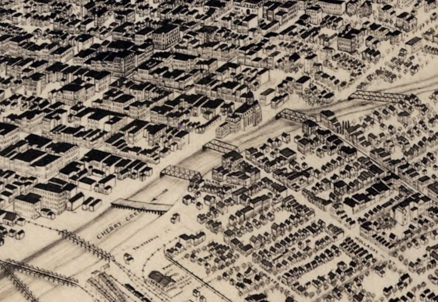 1881 Panoramic Map of Denver Colorado