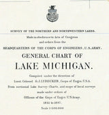 1898 Nautical Map of Lake Michigan