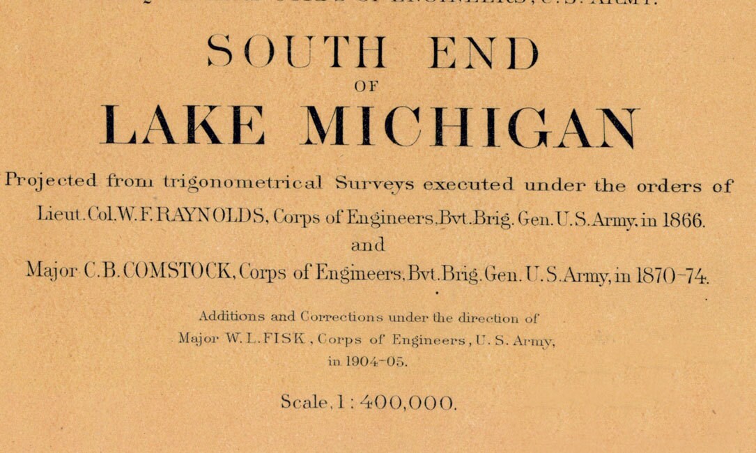 1905 Nautical Map South End of Lake Michigan