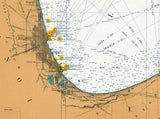 1905 Nautical Map South End of Lake Michigan